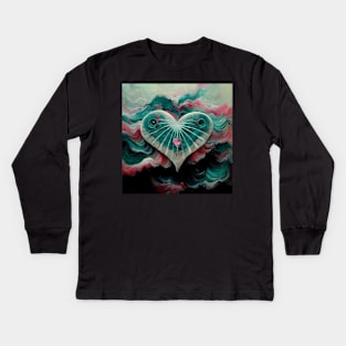 Water Hearts Of Love 10 Kids Long Sleeve T-Shirt